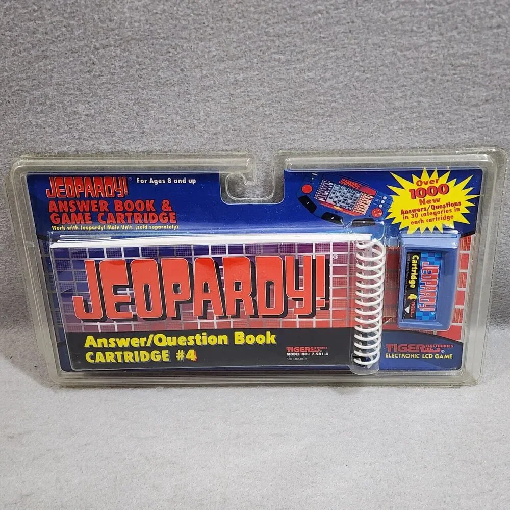 1995 Tiger Electronic Jeopardy Electronic Game Cartridge & Answer Book #4 NIP
